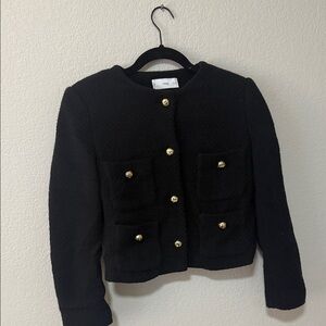 Mango Black Blazer with Gold Buttons